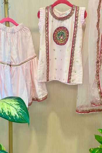 Rage Attire-Sweta Saria Dancing Peacock Patch Kurta Sharara Set 