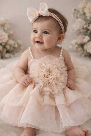 Rage Attire-Sweta Saria Organza Flower Bloom Dress 