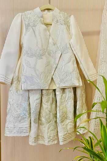 Rage Attire-Sweta Saria Bloom Gota Lace Jacket & Sharara Set 