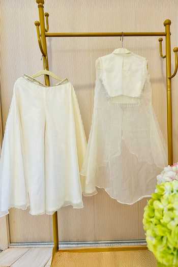Rage Attire-Sweta Saria Noor Sheer Cape Jacket Set 