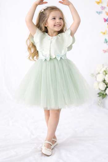 Rage Attire-Sweta Saria Dress With Scallop Cape 