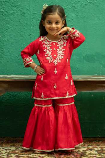 Rage Attire-Sweta Saria Pearl Work Kurta & Sharara Set 