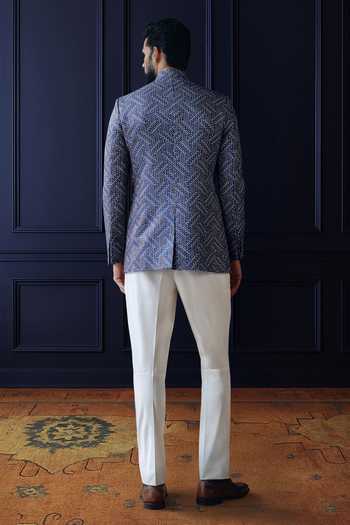 Raghavendra Rathore Jodhpur Geometric Weave Bandhgala 