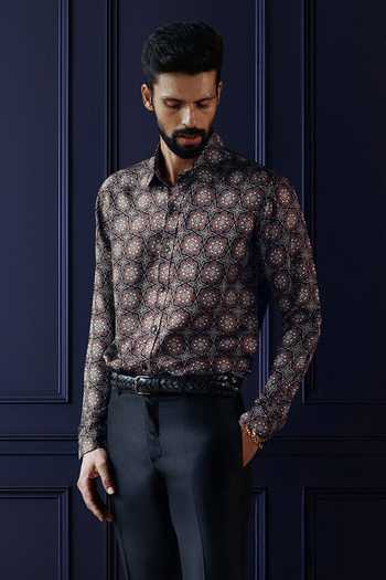 Raghavendra Rathore Jodhpur Midnight Mosaic Print Shirt 