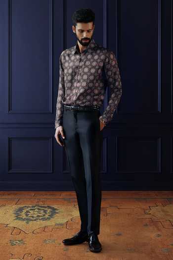 Buy Raghavendra Rathore Jodhpur Black Silk, Twill Midnight Mosaic Print Shirt Online at Aza Fashions Buy_Raghavendra Rathore Jodhpur_Black Silk, Twill Midnight Mosaic Print Shirt _Online_at_Aza_Fashions