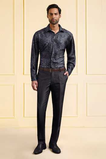 Raghavendra Rathore Jodhpur Midnight Tesselate Printed Shirt 
