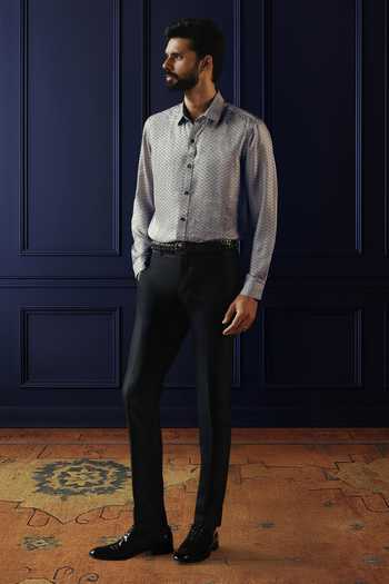 Raghavendra Rathore Jodhpur Lilac Shadow Printed Shirt 