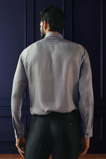 Raghavendra Rathore Jodhpur Lilac Shadow Printed Shirt 