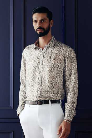 Raghavendra Rathore Jodhpur Patterned Silk Shirt 