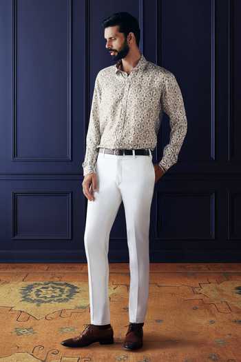 Buy_Raghavendra Rathore Jodhpur_Black Silk, Twill Patterned Shirt _Online_at_Aza_Fashions