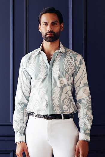 Raghavendra Rathore Jodhpur Pastel Ease Printed Shirt 