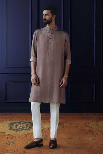 Raghavendra Rathore Jodhpur Maroon Mist Printed Kurta 