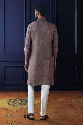 Raghavendra Rathore Jodhpur Maroon Mist Printed Kurta 