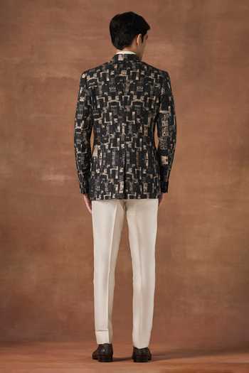 Raghavendra Rathore Jodhpur Timeworn Printed Bandhgala 