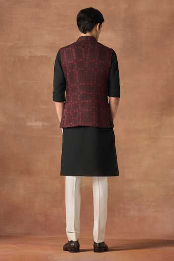 Raghavendra Rathore Jodhpur Rampart Mosaic Print Nehru Jacket 