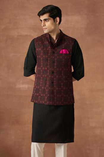 Raghavendra Rathore Jodhpur Rampart Mosaic Print Nehru Jacket 