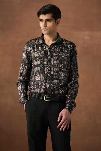 Raghavendra Rathore Jodhpur Imprint Silk Shirt 