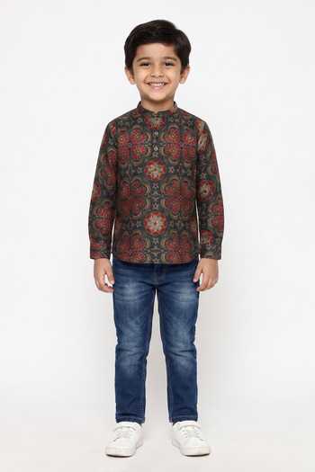 Mayank Modi - Men Geometric Print Shirt For Kids