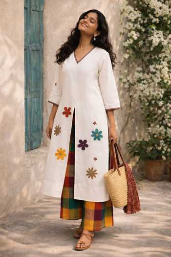 Gulaal Patchwork Embroidered Kurta & Palazzo Set 