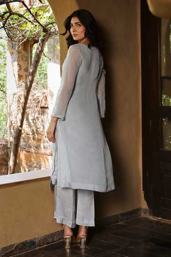 HOUSE OF TA-YA Embroidered Kurta & Pant Set 