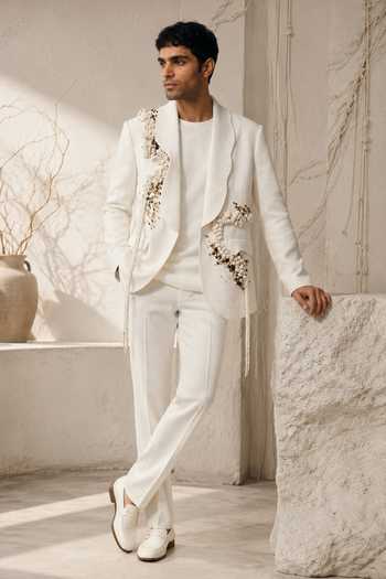 ROHIT DOSHI Deadlock Linen Matka Suit 