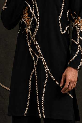 Buy ROHIT DOSHI Black Flowpy Disc Embellished Kurta Set Online at Aza Fashions Buy_ROHIT DOSHI_Black Flowpy Disc Embellished Kurta Set _Online_at_Aza_Fashions