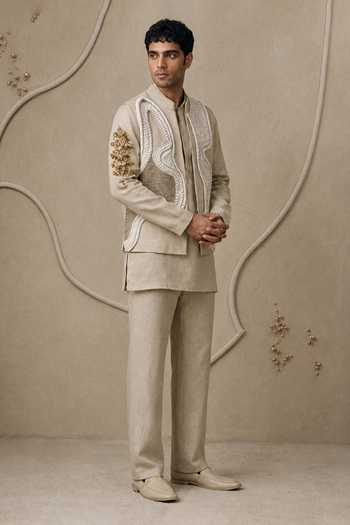 Rohit Doshi Forget Me Knot Bundi Kurta Set 