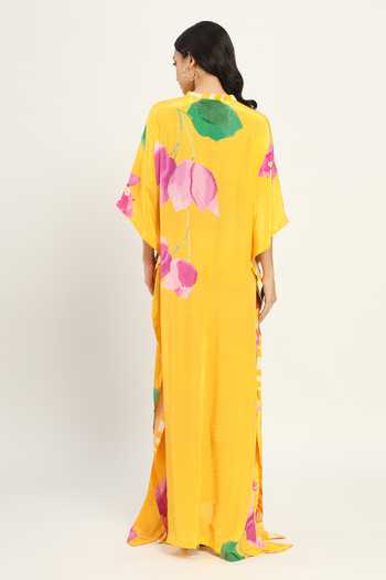 Ruhr India Bougainvillea Print Kaftan 