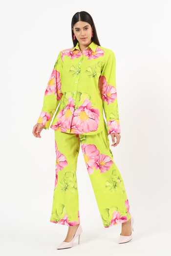 Ruhr India Tsubaki Linen Printed Shirt & Pant Set 
