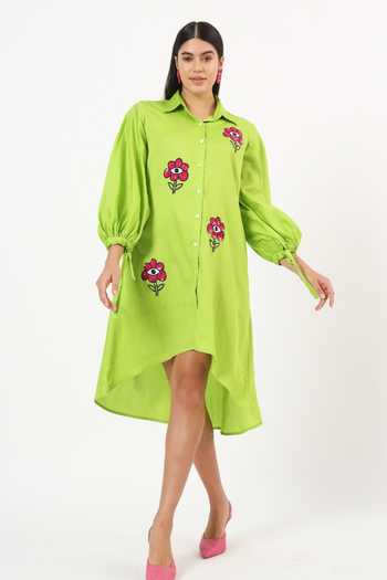 Ruhr India Floral Sequin Embroidered Dress 