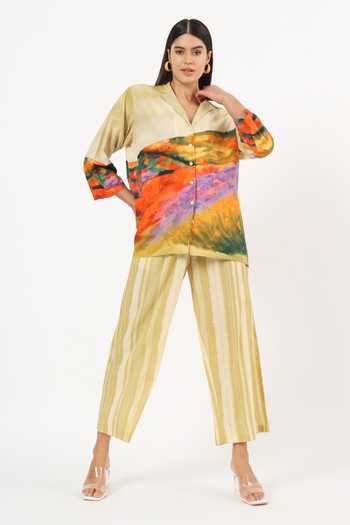 Ruhr India Chiyo Scenery Print Top & Pant Set 