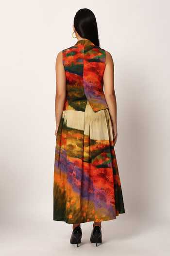 Ruhr India Chiyo Printed Jacket & Skirt Set 