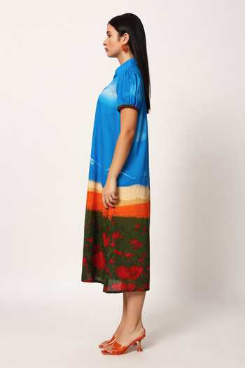 Buy Ruhr India Multi Color Cotton Collared , Button-down Canyon Scenery Print Dress Online at Aza Fashions Buy_Ruhr India_Multi Color Cotton Collared , Button-down Canyon Scenery Print Dress _Online_at_Aza_Fashions