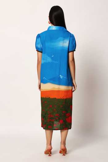 Ruhr India Canyon Scenery Print Dress 