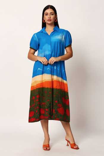 Ruhr India Canyon Scenery Print Dress 