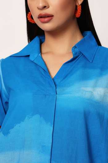 Ruhr India Multi Color Cotton Collared , Button-down Canyon Scenery Print Dress at Aza Fashions Ruhr India_Multi Color Cotton Collared , Button-down Canyon Scenery Print Dress _at_Aza_Fashions