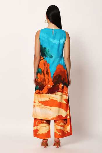 Ruhr India Abyss A-Line Printed Kurta & Pant Set 