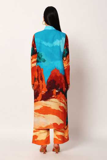 Ruhr India Abyss A-Line Printed Kurta & Pant Set 