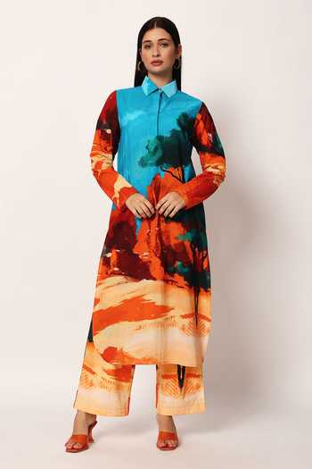 Ruhr India Abyss A-Line Printed Kurta & Pant Set 