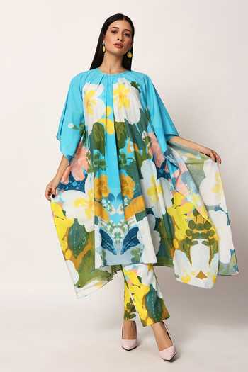 Ruhr India Kosumosu Print Kaftan & Pant Set 