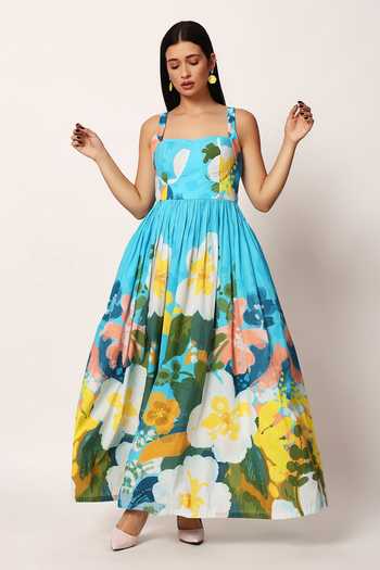 Ruhr India Kosumosu Floral Print Dress 