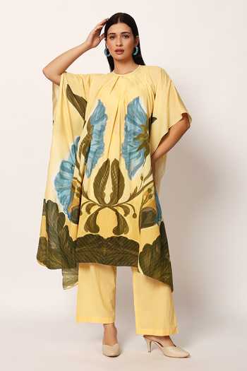 Ruhr India Zwaan Print Kaftan & Pant Set 