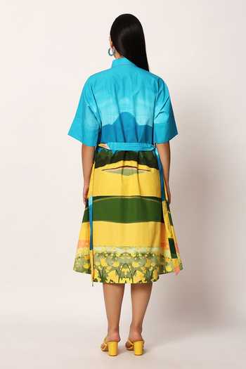 Ruhr India Fuji Print Shirt Dress 