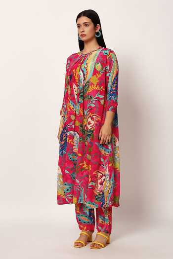 Buy Ruhr India Multi Color Cotton Round Neck, Yes Sahar Paisley Print Kurta And Pant Set Online at Aza Fashions Buy_Ruhr India_Multi Color Cotton Round Neck, Yes Sahar Paisley Print Kurta And Pant Set _Online_at_Aza_Fashions