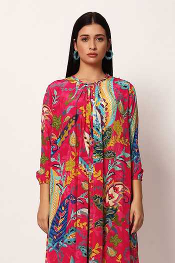 Ruhr India Multi Color Cotton Round Neck, Yes Sahar Paisley Print Kurta And Pant Set at Aza Fashions Ruhr India_Multi Color Cotton Round Neck, Yes Sahar Paisley Print Kurta And Pant Set _at_Aza_Fashions