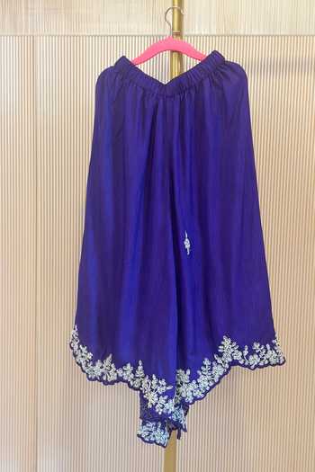 Shop Rage Attire-Sweta Saria Purple Silk, Bemberg Embroidery Pearl Work Blouse And Palazzo Set at Aza Fashions Shop_Rage Attire-Sweta Saria_Purple Silk, Bemberg Embroidery Pearl Work Blouse And Palazzo Set _at_Aza_Fashions