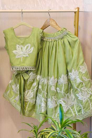 Rage Attire-Sweta Saria Bloom Gota Lace Work Lehenga Set 