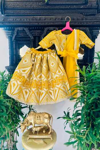 Rage Attire-Sweta Saria Geometric Gota Lace Lehenga Set 
