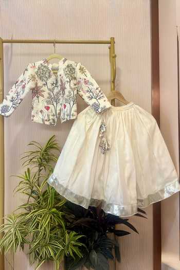 Rage Attire-Sweta Saria Flamingo Bird Work Jacket & Lehenga Set 