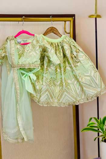 Rage Attire-Sweta Saria Geometric Gota Lace Lehenga Set 